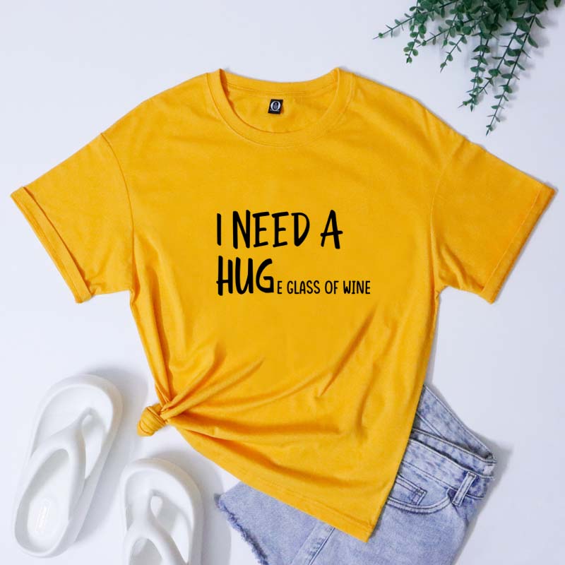 I Need A Huge Glass Of Wine Tshirt Sarcastic Unisex Day Drinking Tee Shirt Top 5xl