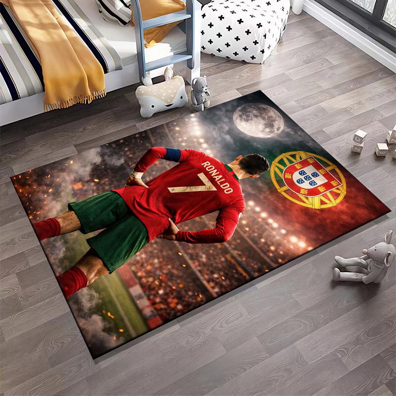 Soccer Star Designed floor mat, suitable as a non-slip mat for the living room or bedroom sofa