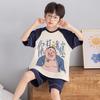 Boys Cotton Short Sleeve Pajama Set Lightweight Sleepwear Kids 8 Years Cartoon Print Home Outfit