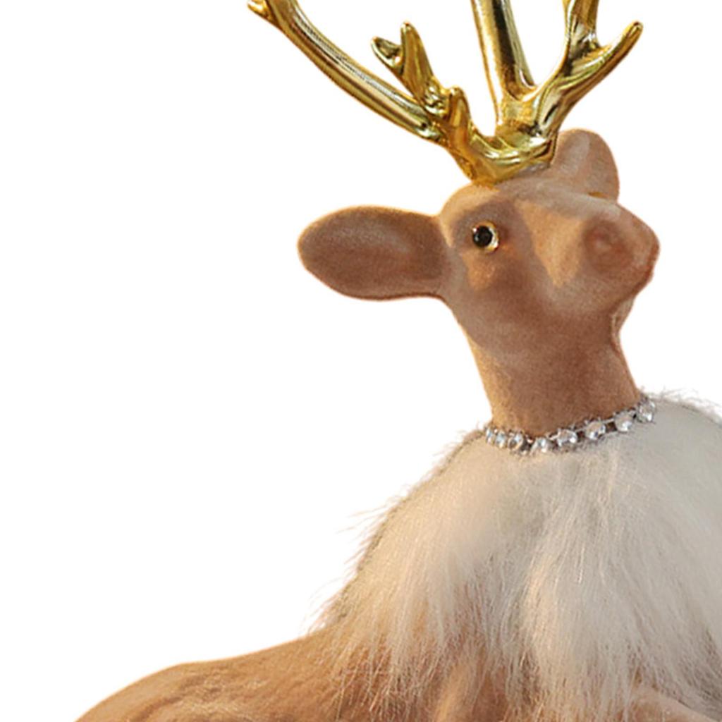 Christmas Reindeer Statue Holiday Decoration Home Decor Xmas Elk Figurine Simulated Deer Sculpture for Winter Tabletop Office
