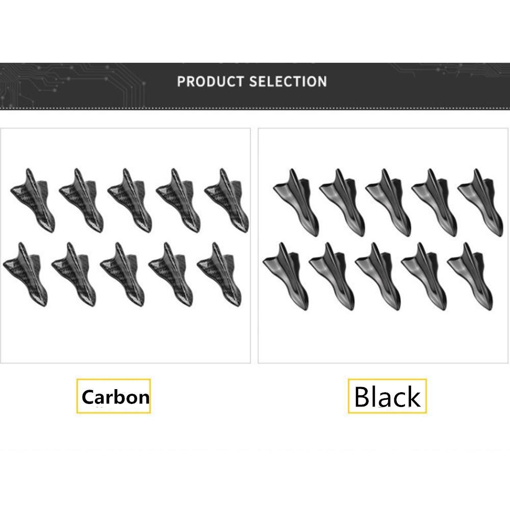 10 шт. Узор из углеродного волокна для автомобиля, авто, плавник акулы, диффузор, генератор вихрей, крыло, спойлер, бампер, аксессуары, детали