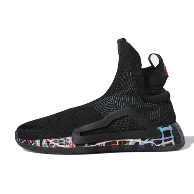 Adidas N3xt L3V3L Cushioning Slip Resistant Cushioning Slip Resistant High top Vintage Basketball Shoes Mens Black BB7803