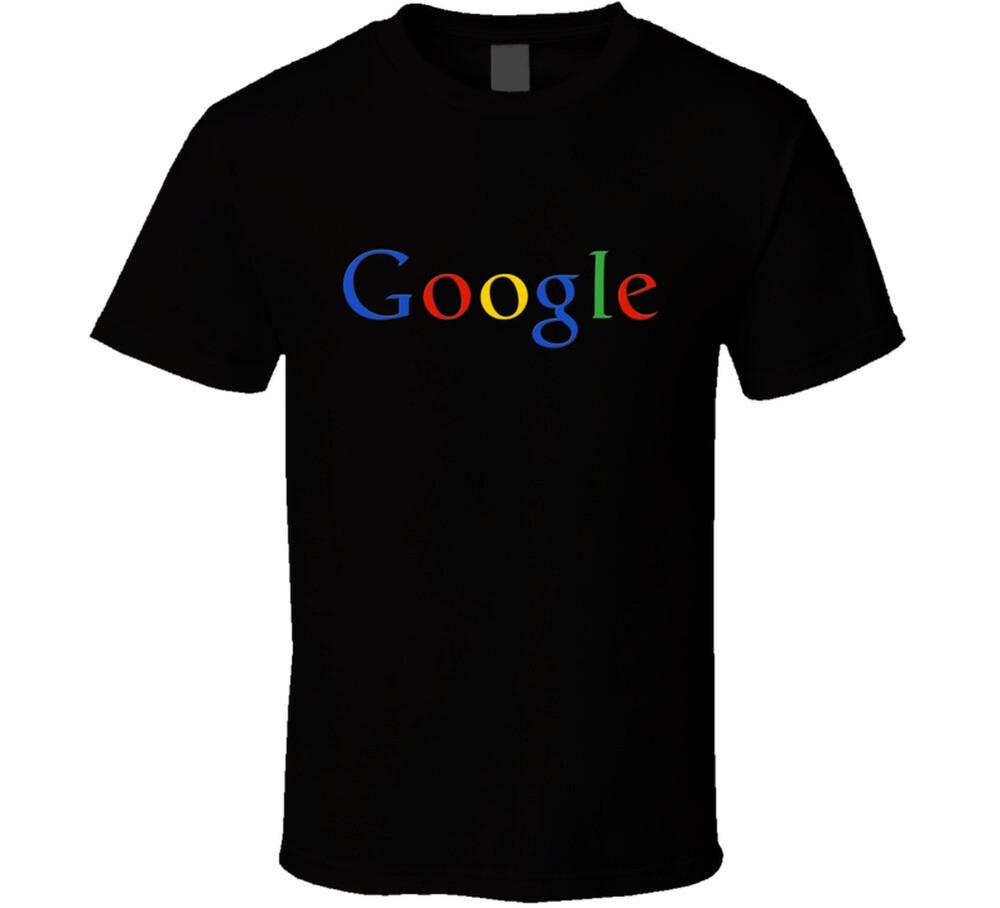 Черная Унисекс Футболка для Мужчин с Логотипом Google