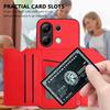 For Xiaomi Redmi Note 13 4G Case Card Holder Kickstand Skin-Touch Phone Cover with Wrist Strap
