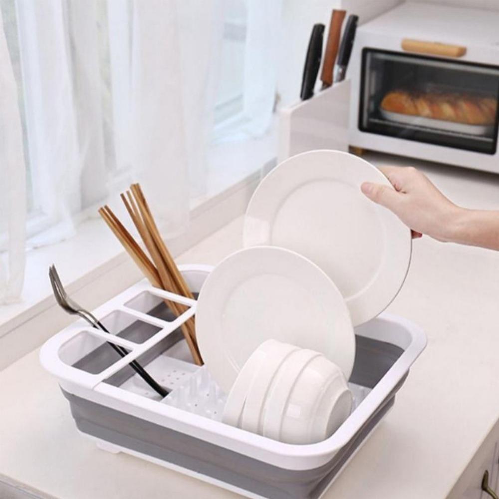 Dish Rack, Kitchen Drain Rack, Foldable Dish Rack, Tableware Storage Folding Rack, Tableware Rack Cup Holder
