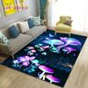 3D Mushroom Flower Plant Leaf Area Rug,Carpet Rug for Living Room Bedroom Sofa Doormat Decoration,Kitchen Non-slip Floor Mat