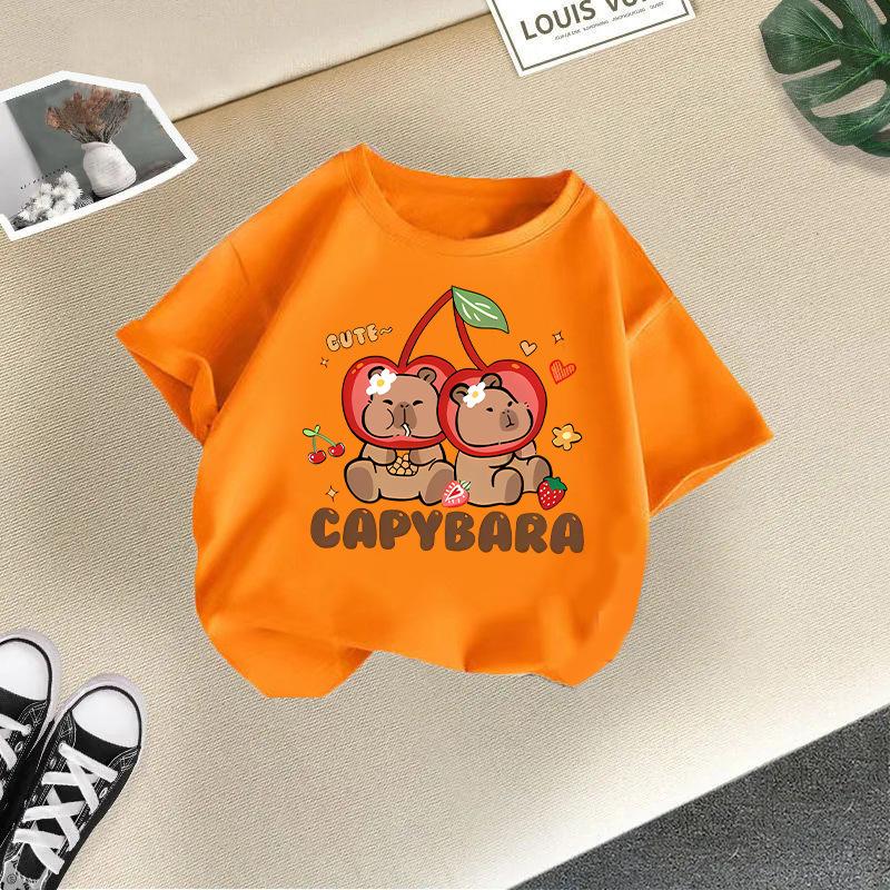 Детская повседневная футболка с коротким рукавом - Летняя модная и милая футболка для девочек и мальчиков
