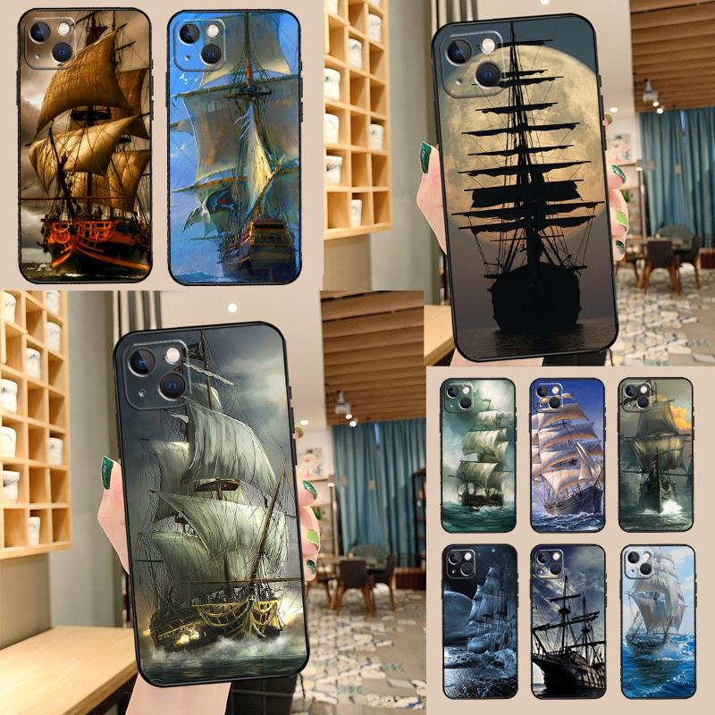 Sailing Pirate Ship Boat For Huawei Nova 9 10 SE 11 Pro Y60 Y70 Y90 Y61 Y91 Y72 Y73 12i 11i 8i P20 P30 P40 Lite Case
