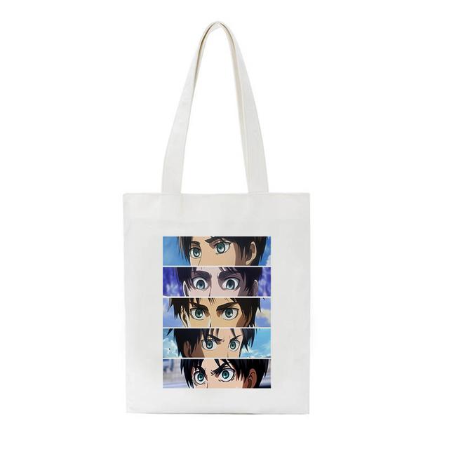 Attack On Titan Canvas Bag Japanese Anime Vintage Women Bag Hip-hop Big-capacity Casual Shopper Bag Harajuku Women Shoulder Bag