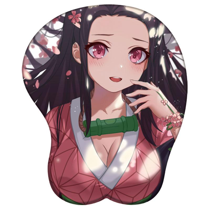 Nezuko Shinobu Mitsuri Tanjirou 3D силиконовый коврик для мыши Demon Slayer Поддержка запястья Коврик для мыши Аниме игры Сексуальная 3D подставка для запястий Коврик для мыши