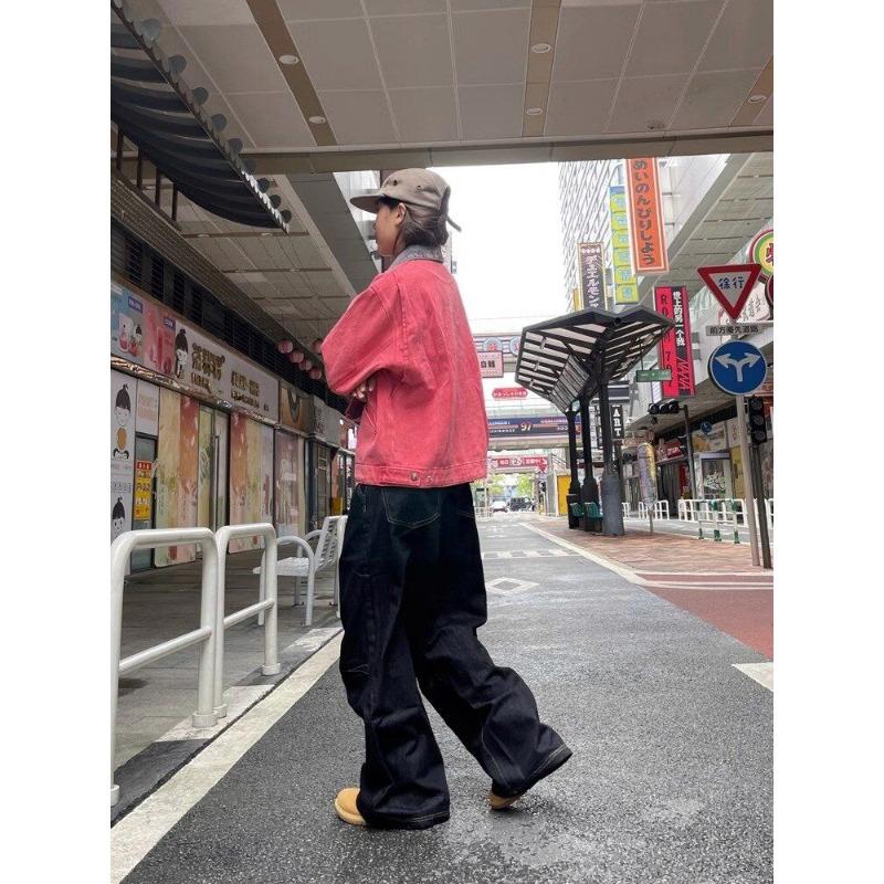 Y2k черные джинсы женские винтажные свободные уличные брюки-карго из денима широкие повседневные мешковатые прямые джинсовые брюки