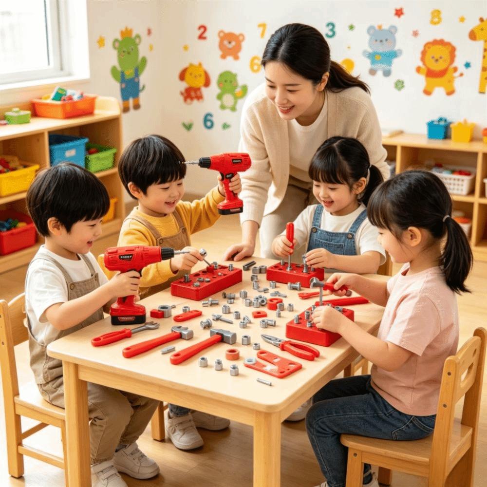 With Screwdrivers Pretend Play Tool Kit Simulation Engineering Toy Tool Box For Toddler