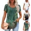 Женские летние топы, повседневные, с оборками, коротким рукавом, круглым вырезом, свободные, плиссированные футболки