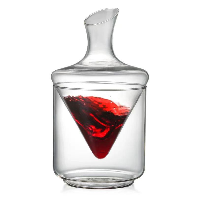Диспенсер для вина, кувшин для вина, бывший в употреблении ведерко для льда со стеклянным дизайном, вращающийся и креативный набор для вина, декантер для красного вина, набор для вина