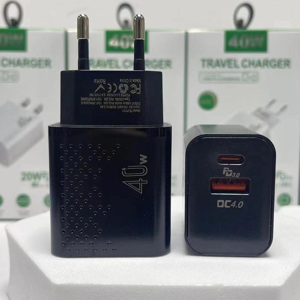 Быстрое зарядное устройство с двумя портами QC4.0+PD20W для Huawei, Apple, Samsung