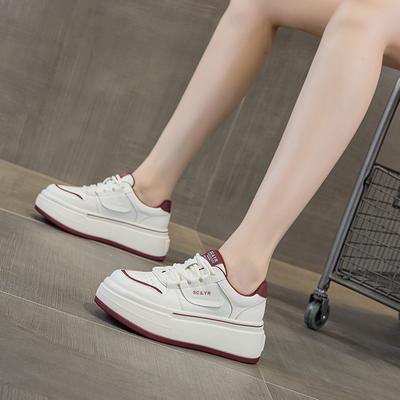 Белые туфли на платформе женские 2025 весна новинка интернет-знаменитость Анкара красный повседневный модный спортивный тип обуви студенческие женские туфли