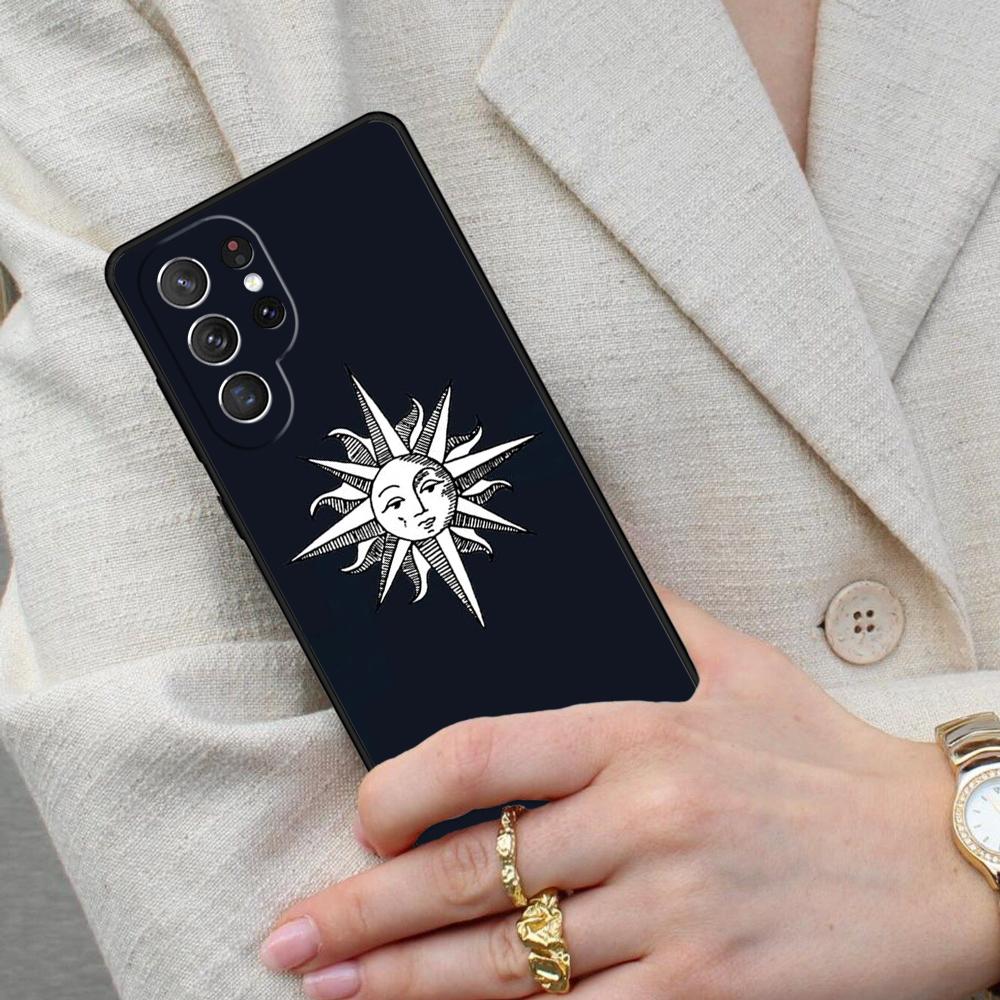 Sun Moon Face Cell Phone Case for Samsung Galaxy S26 Ultra S25 S24 S23 S22 S21 S20 Note10 Cover