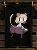 Мужская и женская футболка Sey с графическим принтом 'Cat Ear & Tail', футболка с принтом букв, с короткими рукавами, повседневная уличная футболка, топ