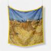 53cm Wheat Harvest Painting Square Scarf Woman  New Silk Scarf Women Bandana Luxury Headband Hijab Foulard Neckerchief