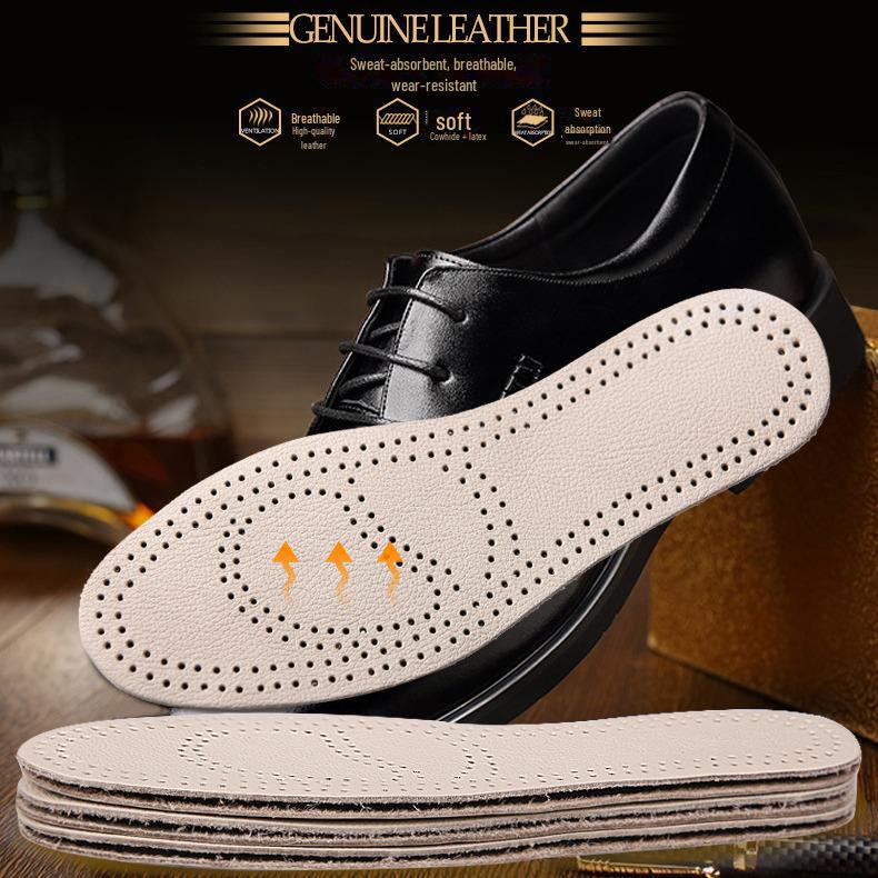 Удобные стельки из коровьей кожи: Воздухопроницаемые, впитывающие пот, дезодорирующие и амортизирующие для мужчин и женщин