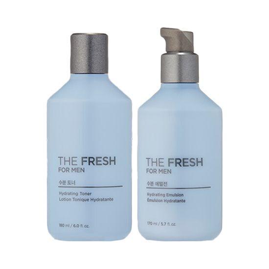 The Face Shop Набор увлажняющих средств Fresh For Men из 2 предметов (Тонер 180 мл + Эмульсия 170 мл + Тонер 32 мл + Эмульсия 32 мл)