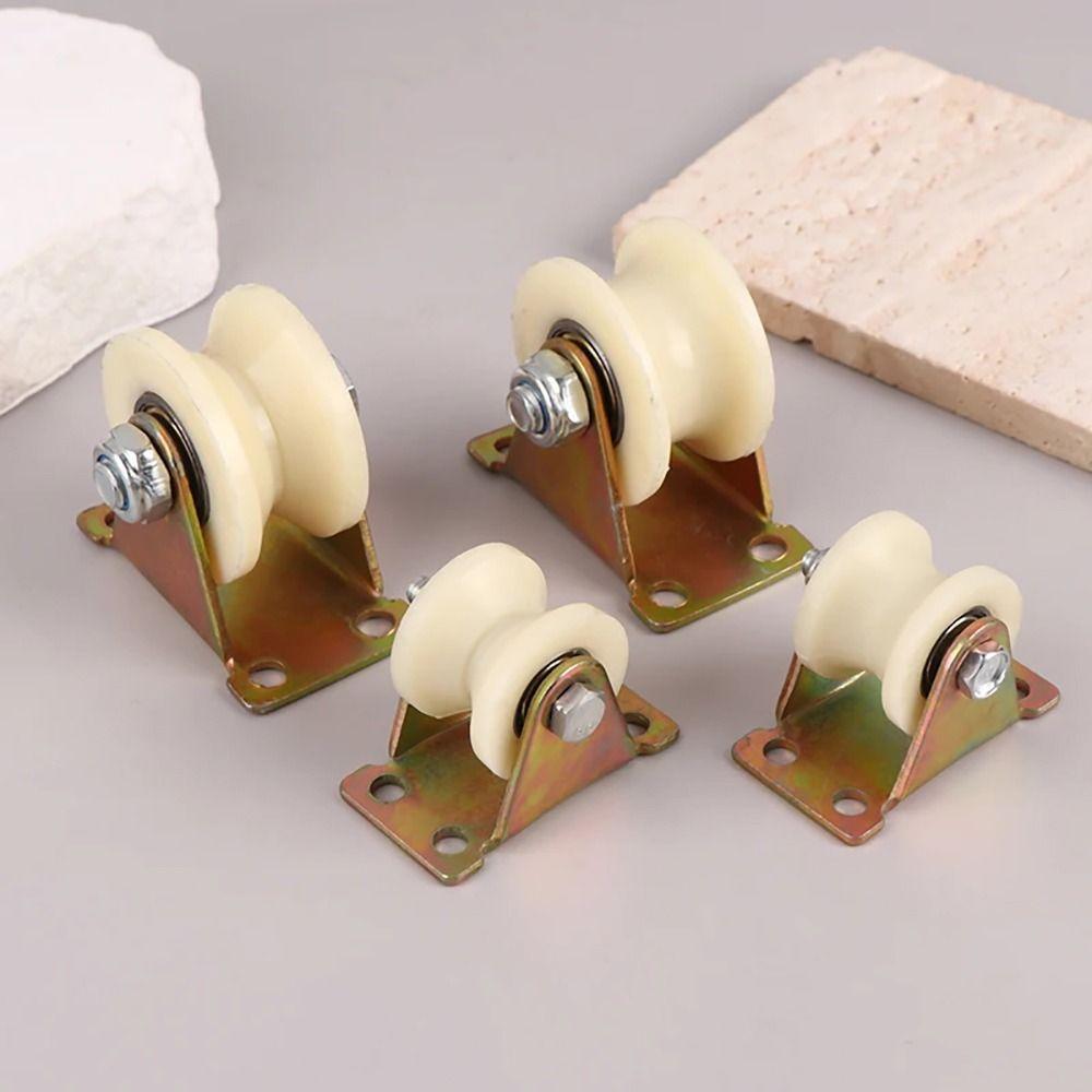 1Pcs Durable Grooved Nylon Bearing Pulley With Stand 30U/V Heavy Duty Rollers 30mm 45# Rigid Caster Sliding Heel Tool