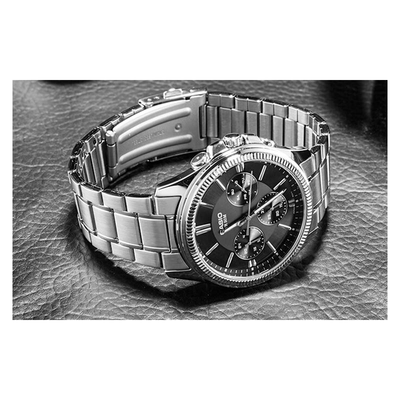 Casio Серия STANDARD Повседневные Модные Бизнес Кварцевый Механизм Ремешок из Нержавеющей Стали Японские и Корейские Часы Мужские;s Часы Черные MTP-1375D-1AVDF