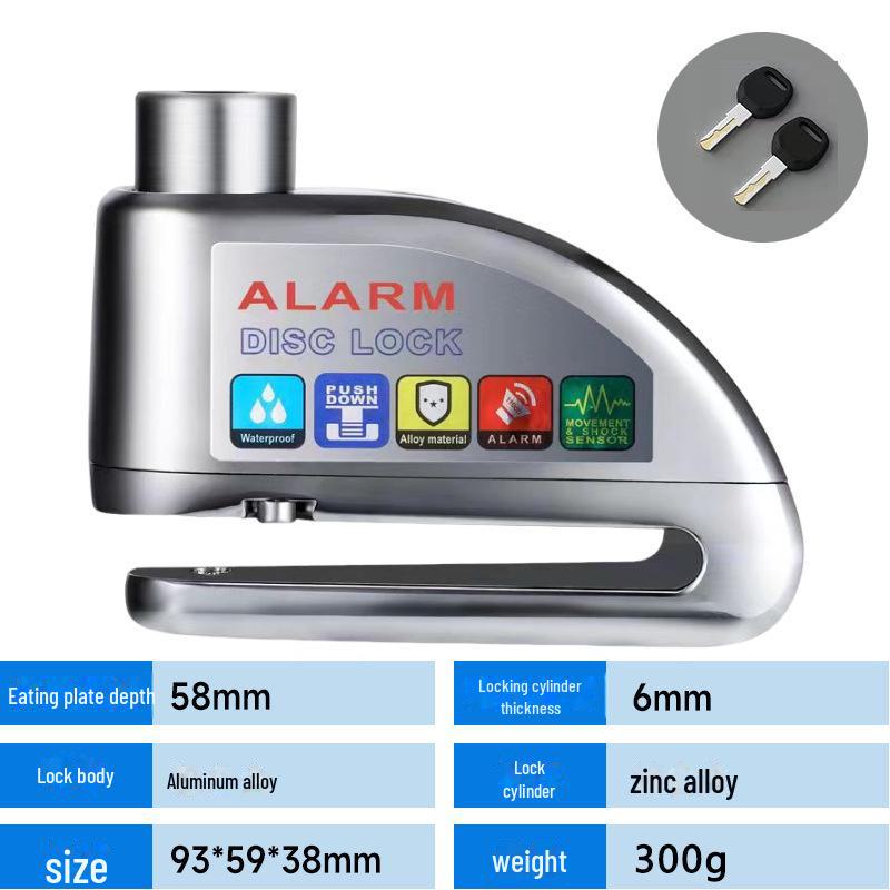 Водонепроницаемая противоугонная сигнализация из сплава с дисковым тормозом для мотоциклов и электровелосипедов