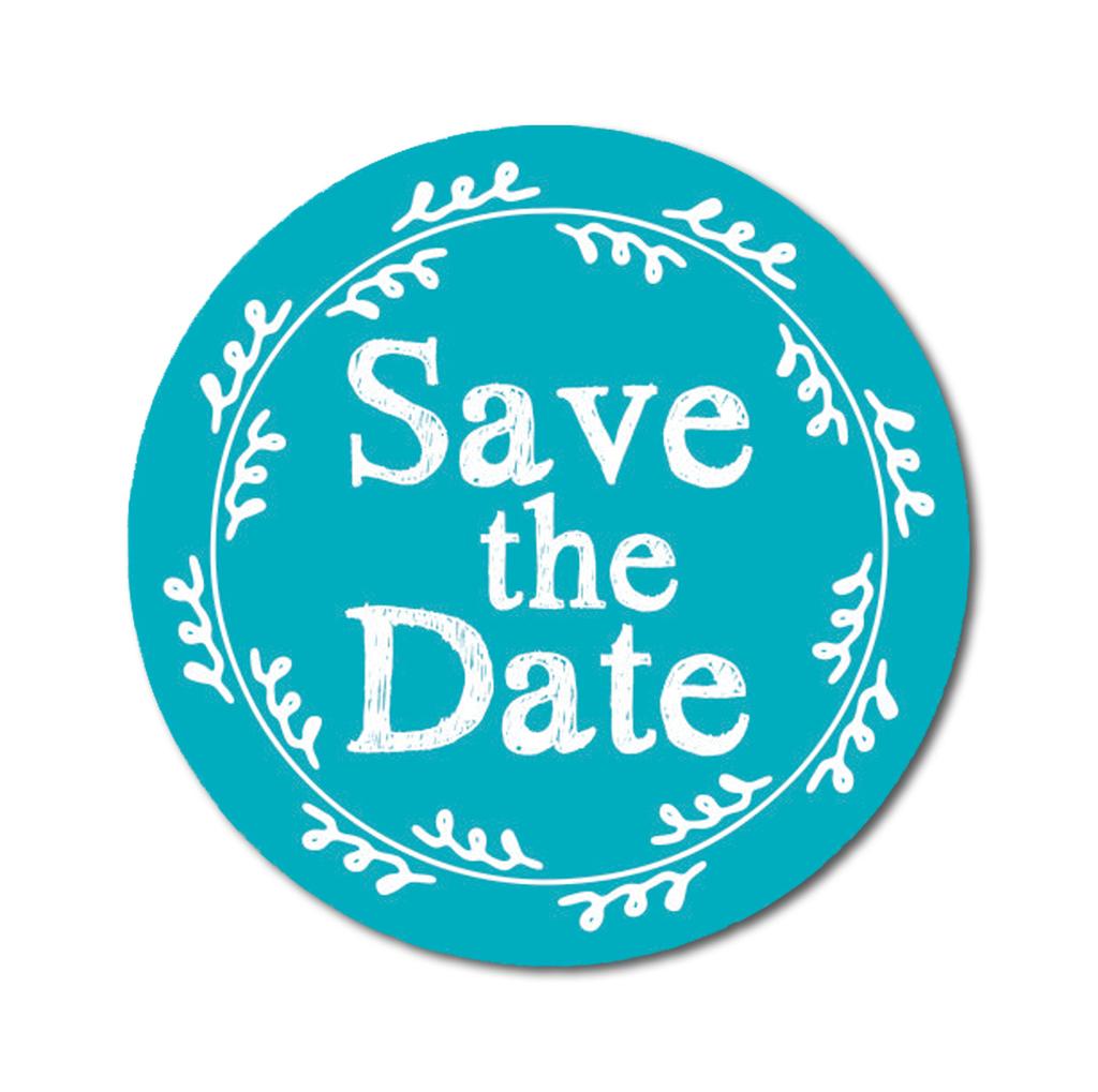 Darling Souvenir 1.6 Inches Round Classic White Wreath Save The Date Stickers Envelope Seals-45 Pcs