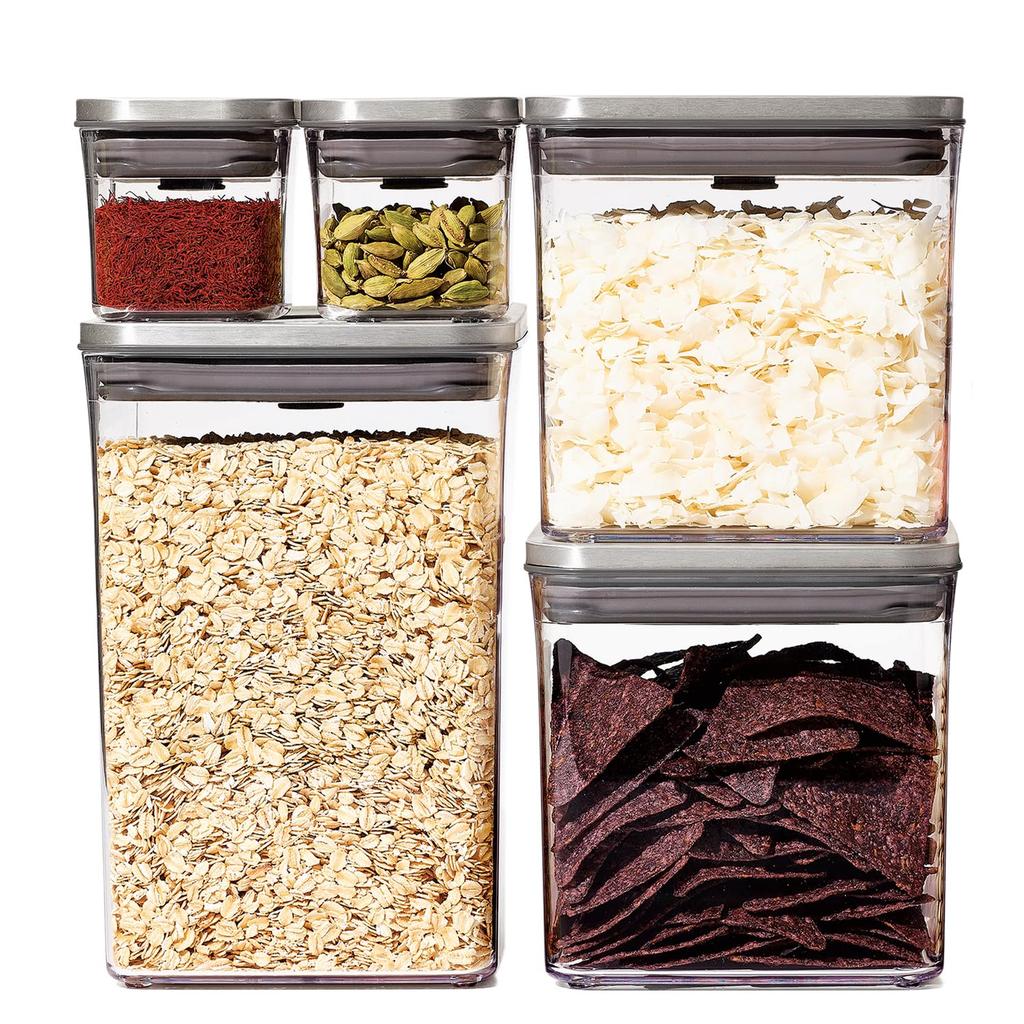 OXO Storage Container OXO Plastic Airtight Stainless Steel Pop Container Mini Square Mini 0.2L