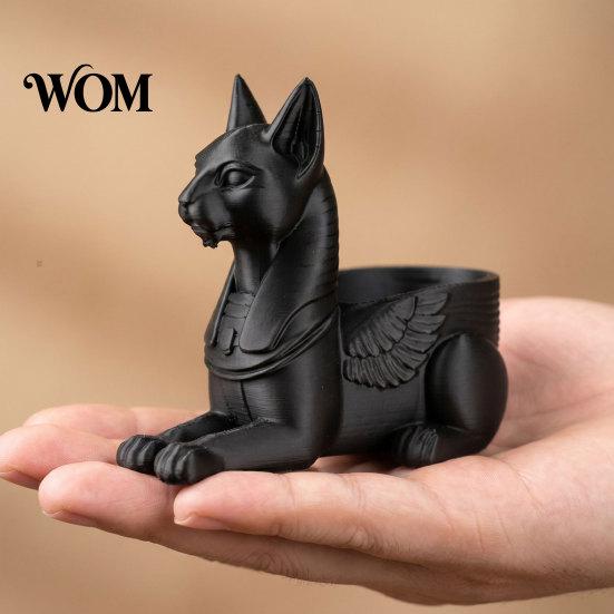 Unique Cat Home Decor Egyptian Statue, 3D Printed Bastet Figurine with Storage, God Statue Mythical Creature Desk Organizer for Office, Collectible