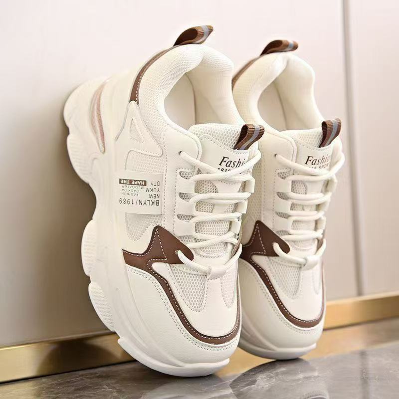 Factory Straight Hair Inner Height Increase Dad Shoes 2025 New Women's Spring and Autumn Platform Sports Shoes Show Smaller Casual Women's Shoes