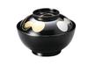 J-kitchens Коммерческая тыквообразная миска для дзони, черная (1 чаша), 13,6 см, Лакированный, Ручная роспись, Сделано в Японии