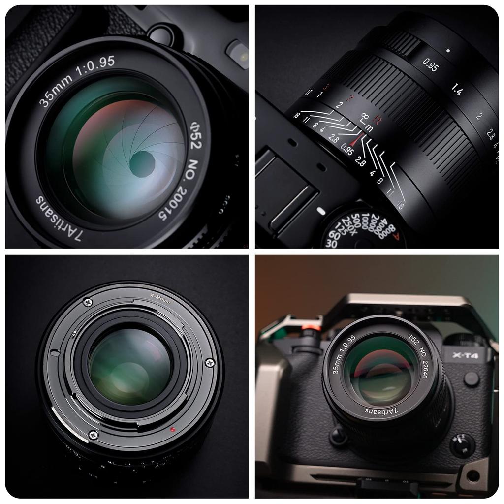7artisans 35mm Prime Lens for Fujifilm and Mirrorless Compact Cameras f0.95 X-Mount X-T1, X-T2, X-T3, X-T20, X-T30, X-E1, X-E2, X-E3 Large-Aperture