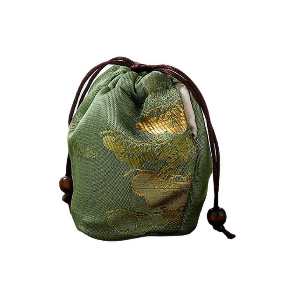 Многофункциональный чехол для чайной чашки с завязкой из ткани в китайском стиле, сумка для хранения чайной посуды на открытом воздухе