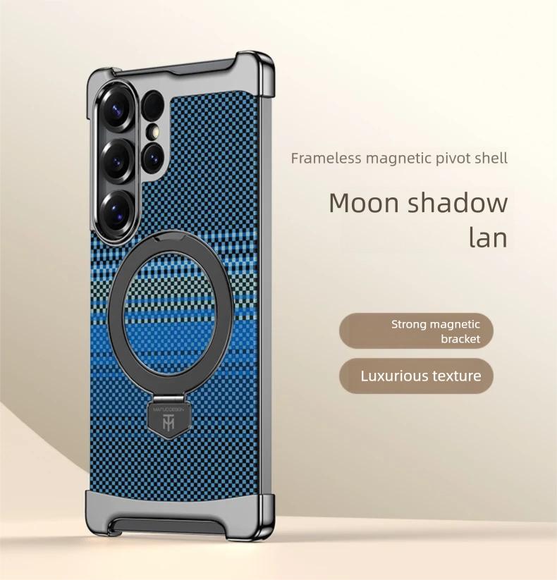 Роскошный металлический бампер-чехол для Samsung Galaxy S26 Ultra/S25 Ultra/S24 Ultra Магнитная крышка с держателем-кольцом 360° Безрамочный