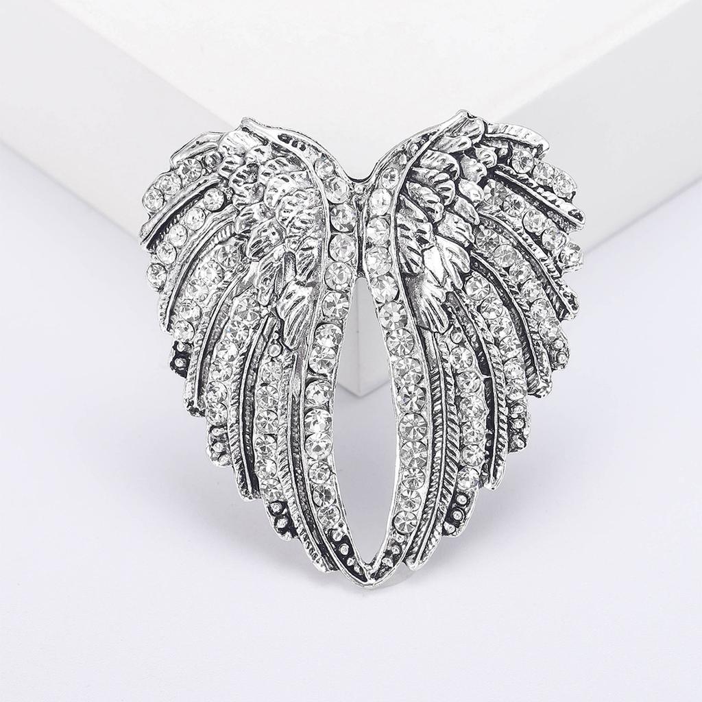 Alloy Diamond Retro Wings Brooch Fashion Trend Clothing Versatile Accessories