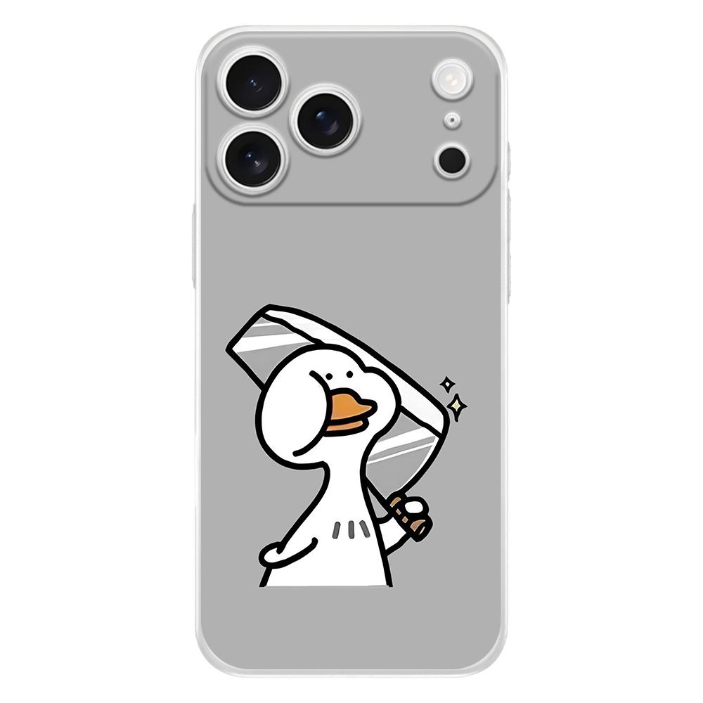 Мягкий прозрачный чехол для телефона для iPhone 17 Air 16E 16 11 15 14 Pro MAX 12 13 7 8 Plus SE Пасхальный чехол Забавный милый утенок Модный парный