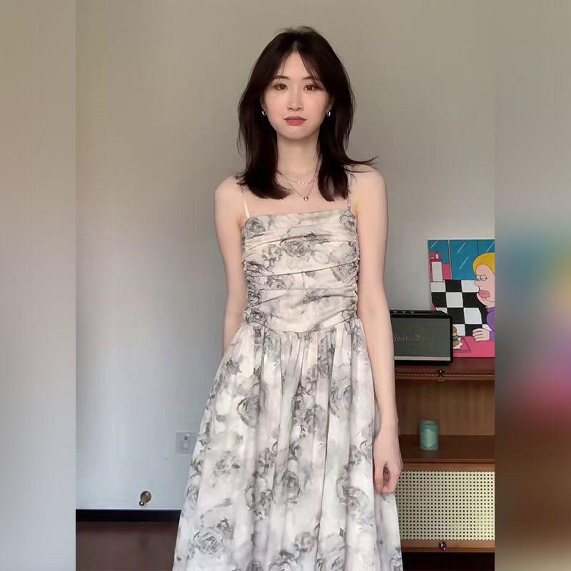 Женский сладко-пряный цветочный костюм-юбка - Летняя шаль и французское платье на бретелях