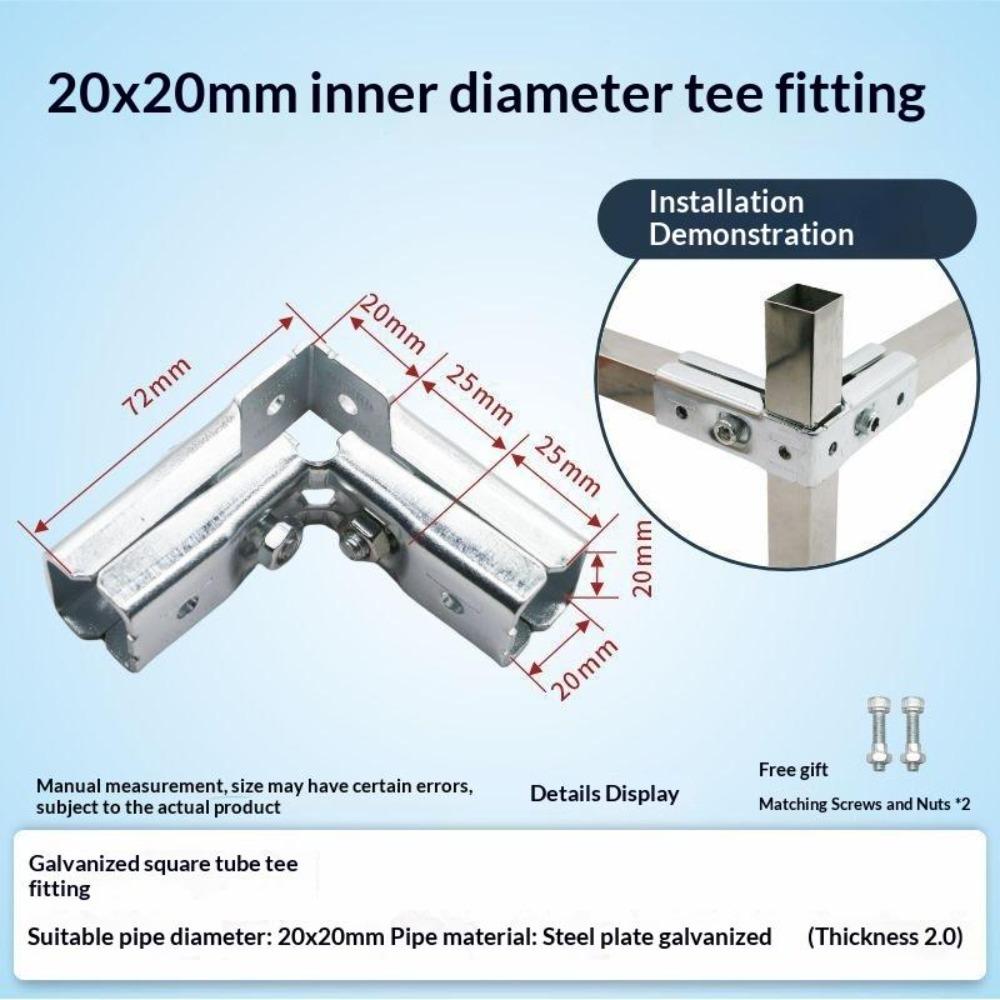 Adjustable Pipe Joint Buckle Non Welding Elbow Fixed Buckle New Square Tube Connector Railing