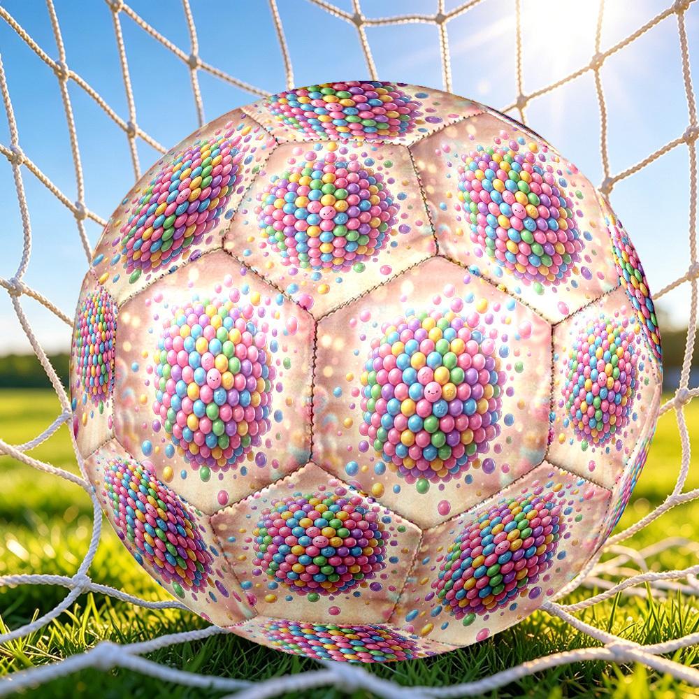 1pc Candy Ball Themed Soccer Ball, Size 5, Lightweight PVC Material, Outdoor Training Soccer Ball Gift. q62235