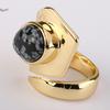 Vintage Natural Stone 18mm Diameter Ring For Women Ladies Retro Finger Decorations