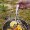 TOMSHOO Суповая ложка из чистого титана с длинной ручкой, бытовая и кемпинговая, на открытом воздухе