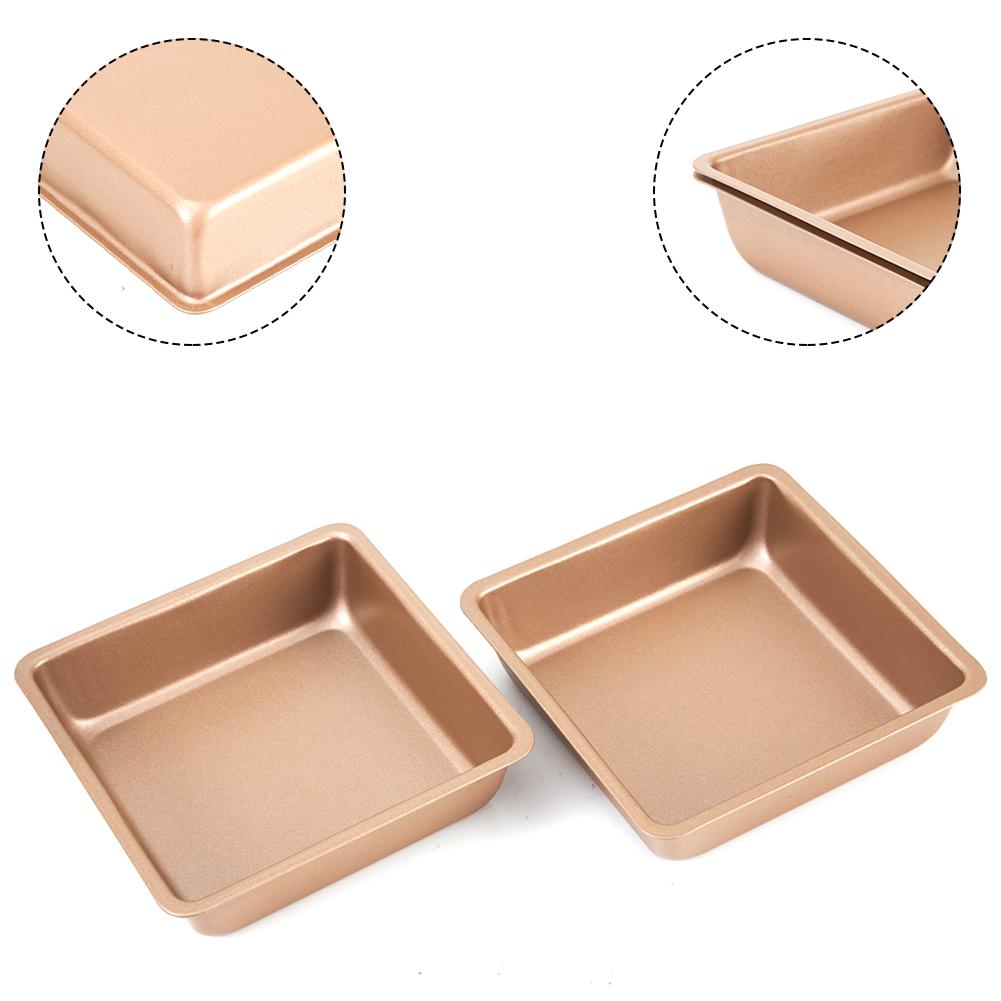 2x Non-Stick Baking Cooking Oven Sheet Roasting Dishes Tray 4inch Square Molds