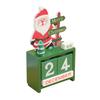 Xmas Desk Calendar Desktop Decoration Tabletop Number Date Wooden Blocks Ornament Santa