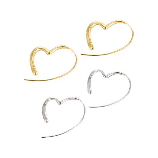 1 пара женских нерегулярных однотонных серег в форме сердца Huggie, цветные гальванические украшения для ушей