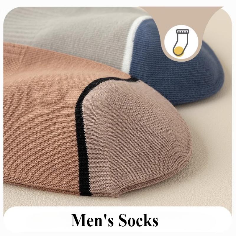 5/10 пар весенних носков, мужские полосатые носки средней длины, впитывающие пот дезодорирующие модные спортивные носки