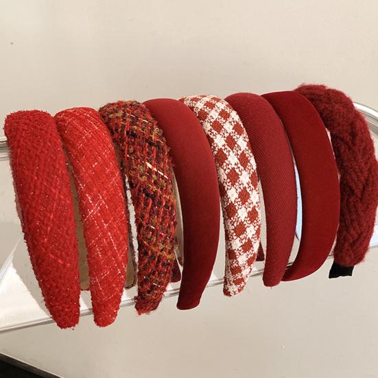 Рождественская красная повязка на голову винтажная широкая повязка для волос легкая противоскользящая петля для волос для женщин и девочек