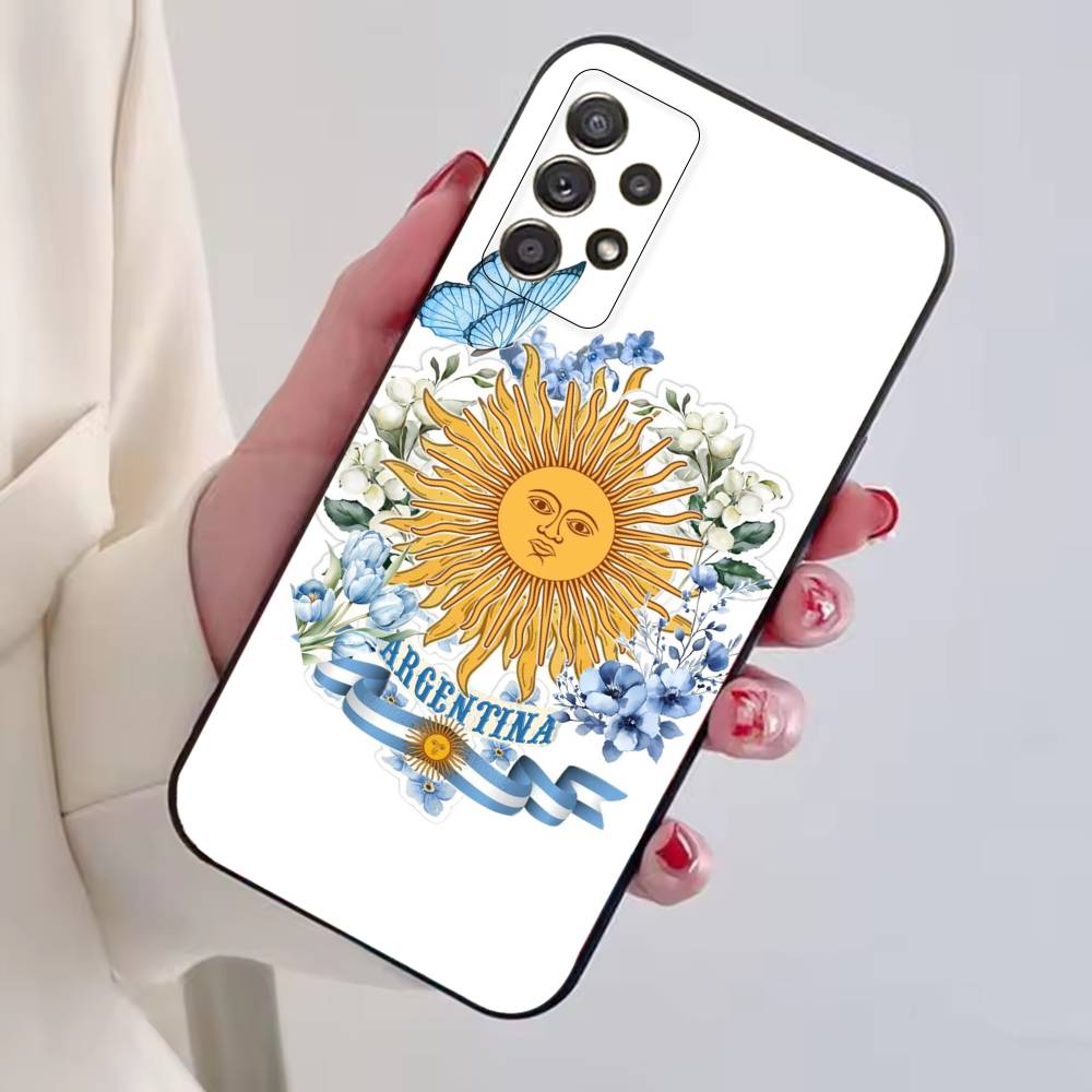 Чехол для телефона с флагом болельщика футбола Аргентины для Samsung S25, S24, S21, S22, S23, S30, Ultra, S20, Plus, Fe, Мягкий силиконовый черный чехол