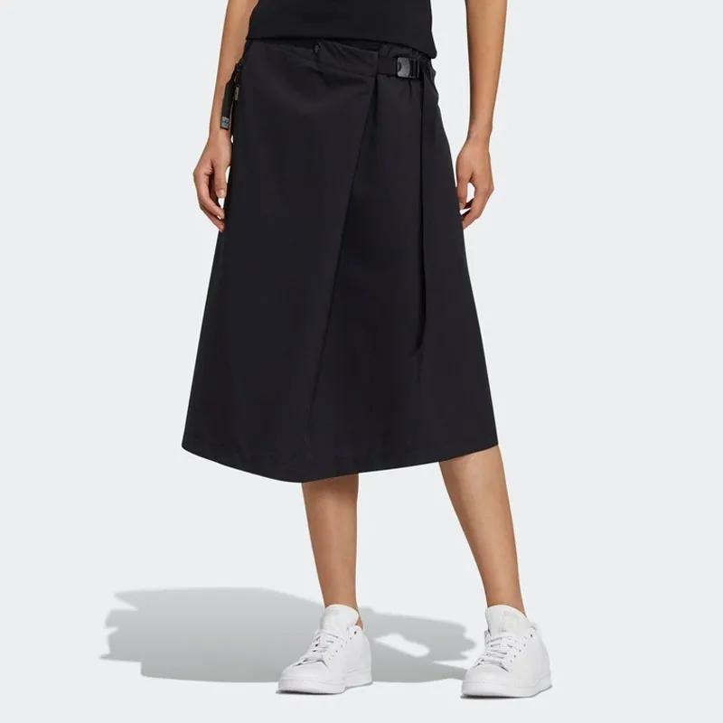 Adidas Originals Casual Long Skirts Women's Black Moderate Long A Line Skirt (Unisex) Casual Long Skirts GV4108